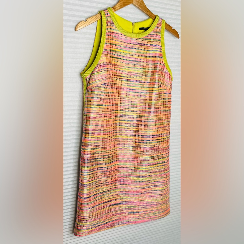 Alex Marie Sleeveless Multicolored Corded Jacquard shift dress Size 8 - Picture 3 of 15